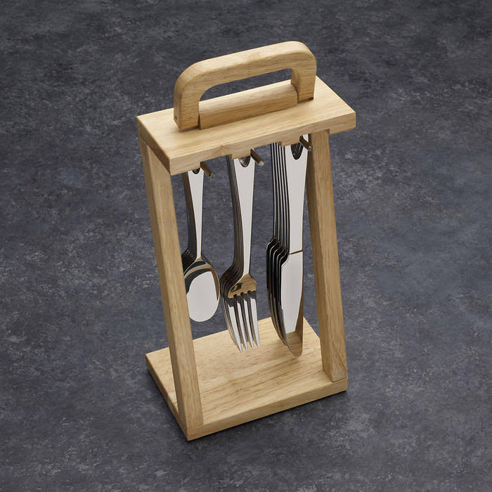18 pc Flatware Set with Hanging Caddy B8566