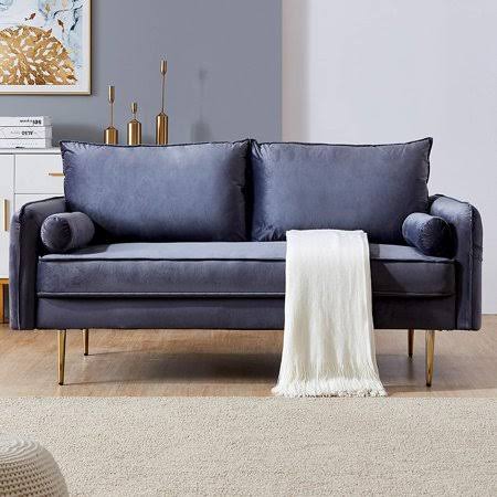 71 inch Mid Century Fabric Sofa with Metal Leg A4712