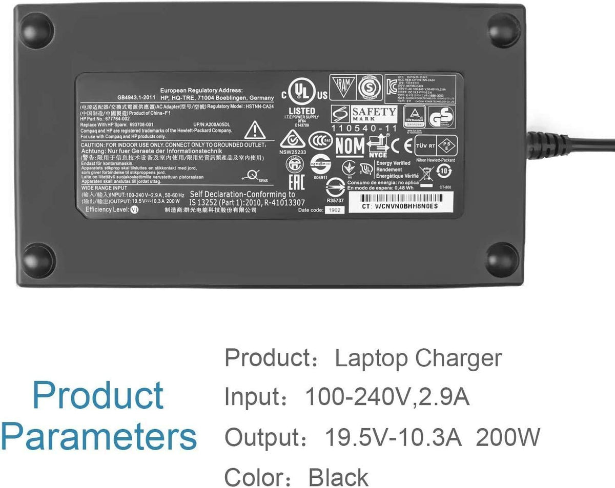 200W 19.5V 10.3A Charger Power Adapter J683