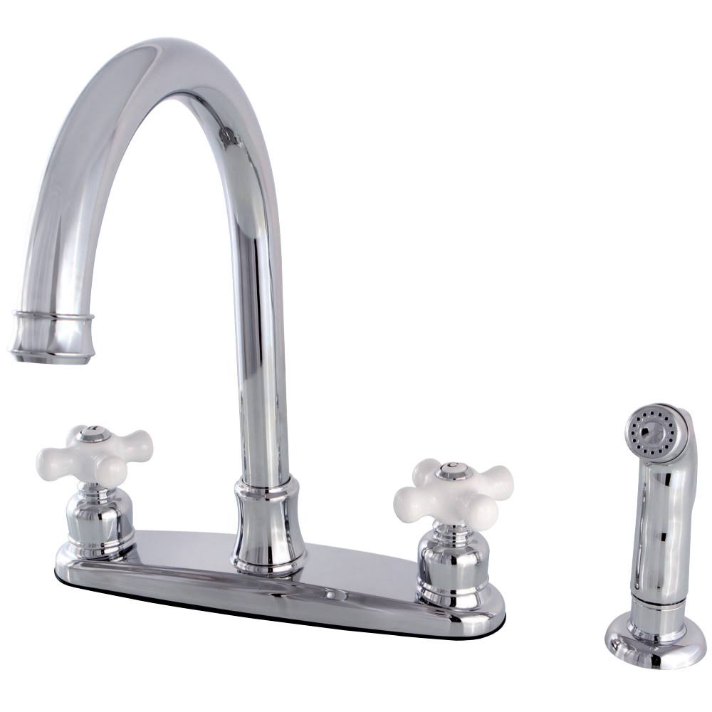 8-Inch Centerset Kitchen Faucet with Sprayer, Polished Chrome H920