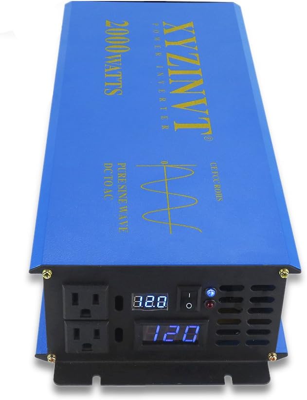 3000 watt Pure Sine Wave Power Inverter dc 24v to ac 120v with LED Display and Wireless Remote Controller Z839
