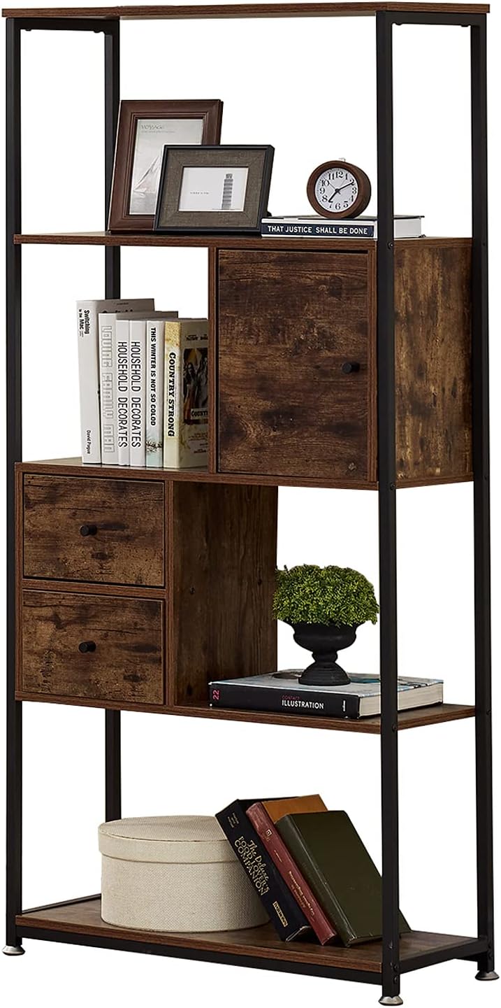 4-Tier Storage Bookshelf with Drawers D1959