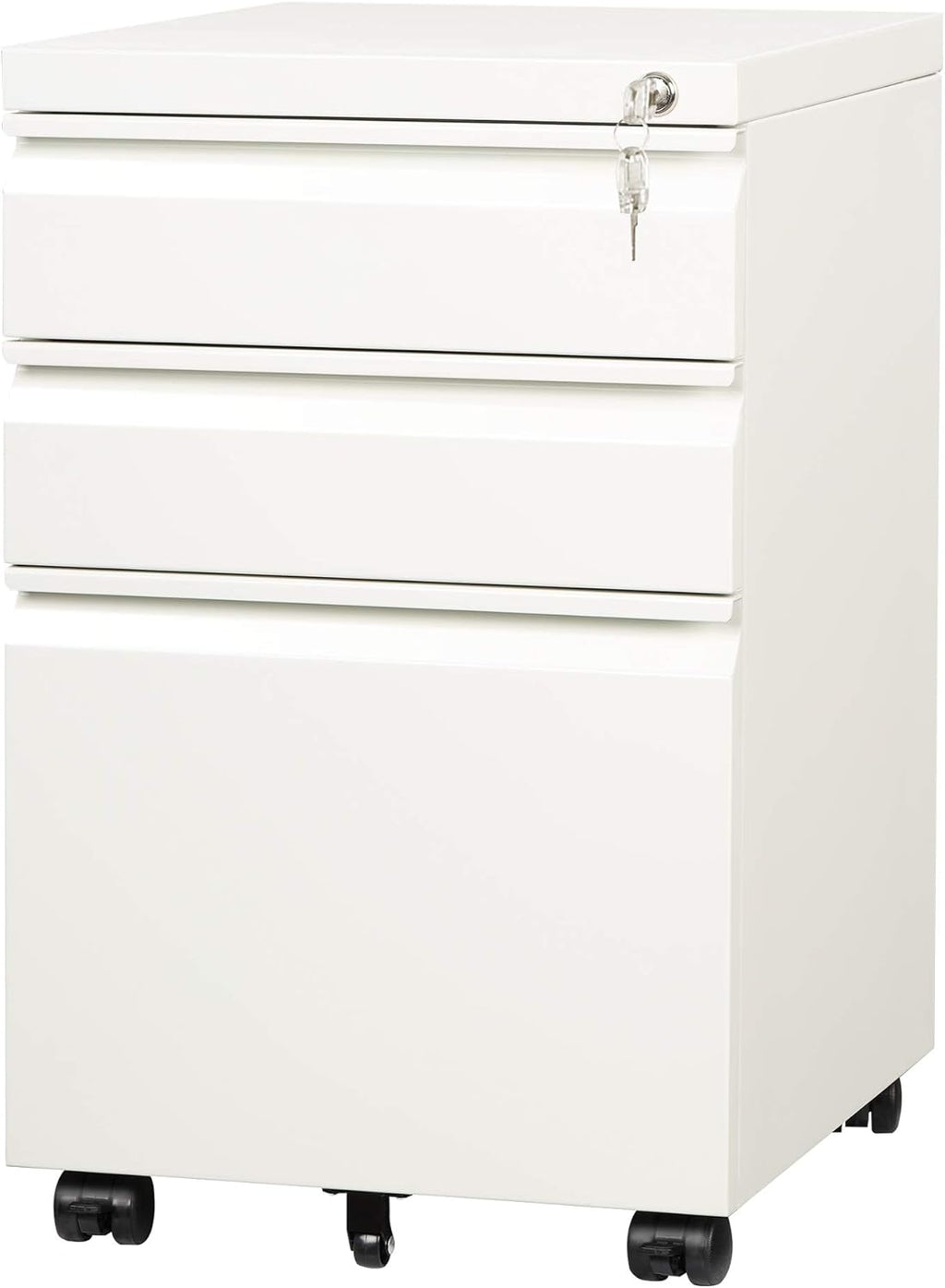 3 Drawer Mobile File Cabinet, White O959