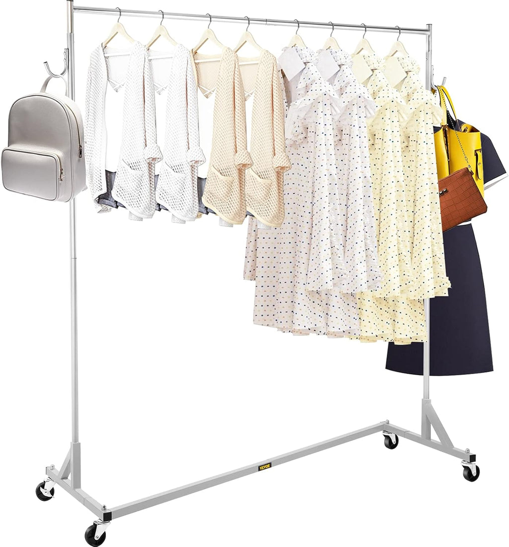 Height Adjustable Rolling Steel Garment Rack E946997