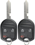 Keyless Entry Remote Control Uncut Blank Car Ignition Key Fob Replacement Pack of 2 F76212