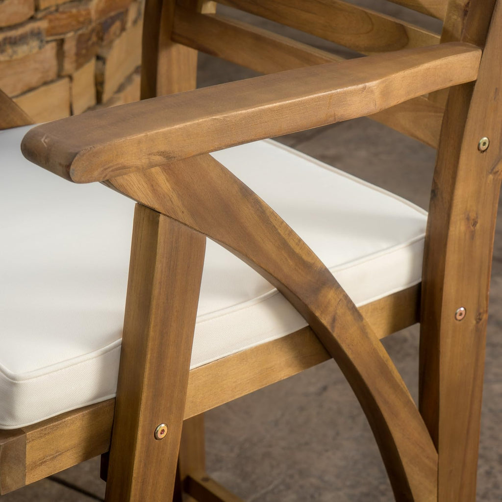 Acacia Wood Outdoor Barstools, 4-Pcs Set Q3899