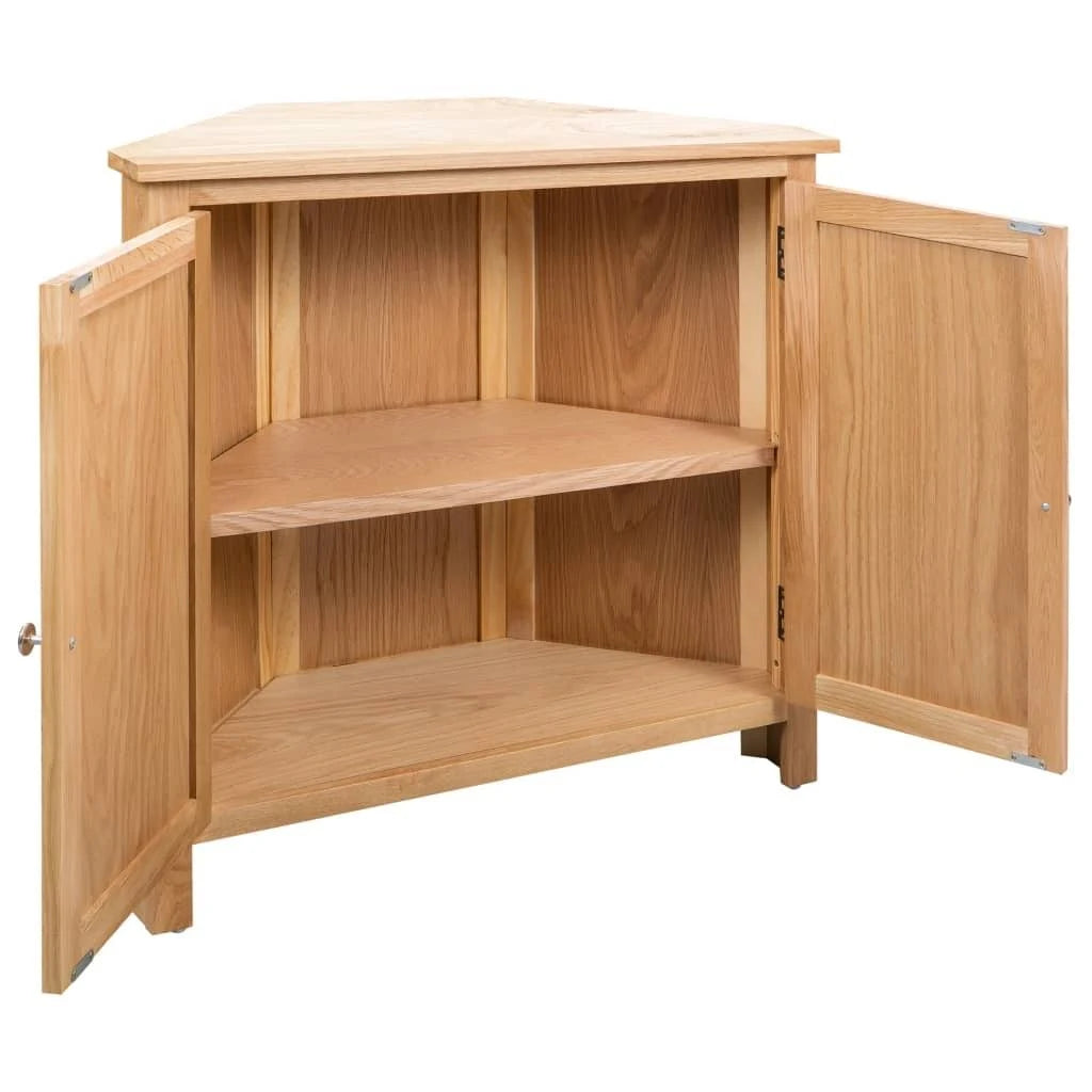 Solid Oak Wood Corner Cabinet R9835