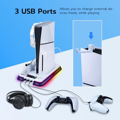 White Cooling Stand with Dual Controller Charging U72533