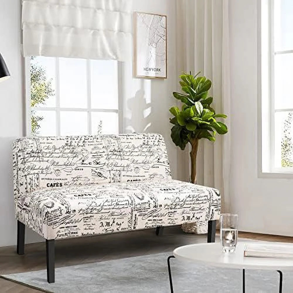 Armless Loveseat Sofa Fabric H4164