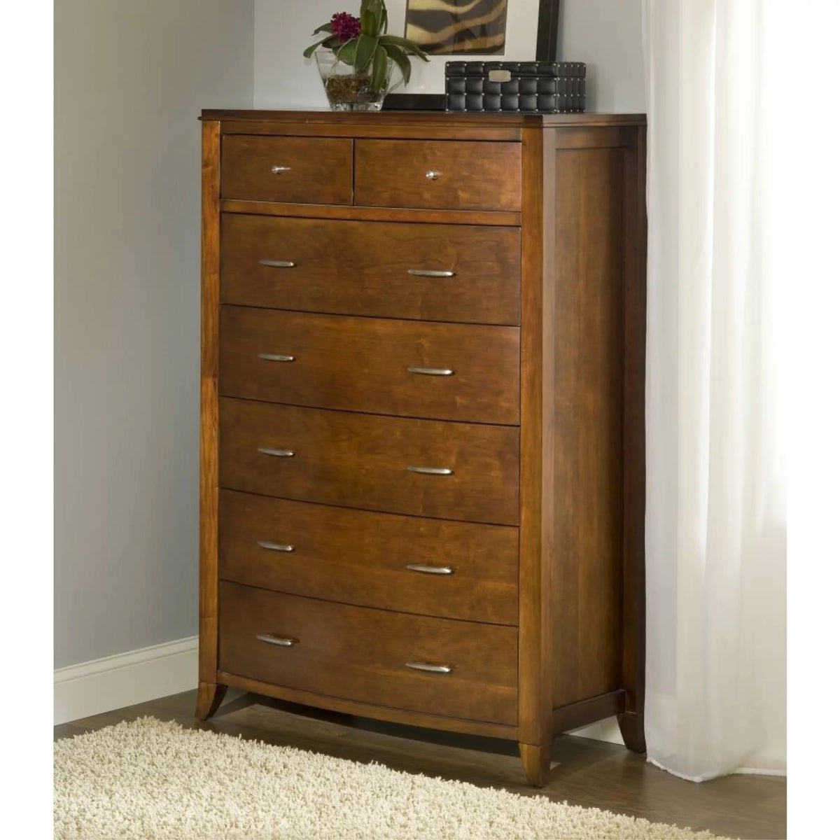 Cinnamon Brown 7 Drawer Wooden Chest S358108