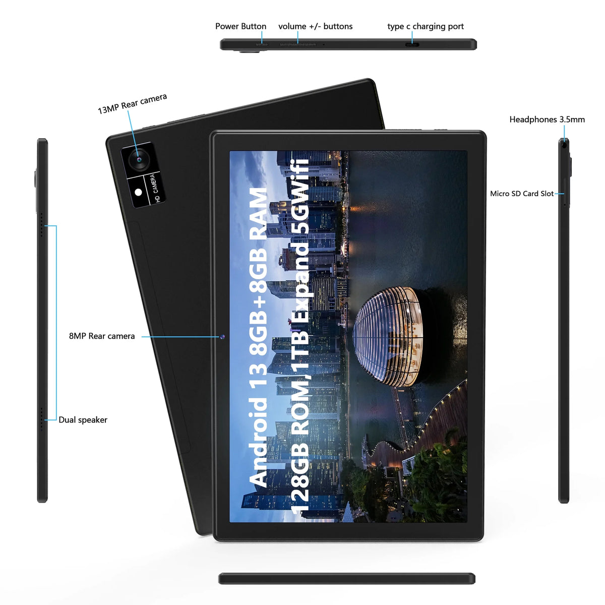 Android 13 Tablet 8gb Ram 128gb Rom 10in K82855