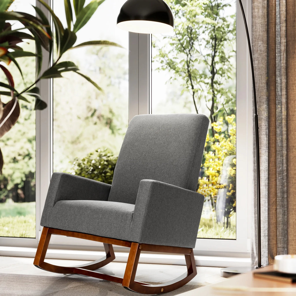 Mid Century Rocking Chair Beige E361446