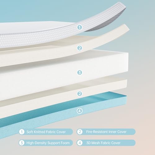 Dual-Sided Memory Foam Crib Mattress with Washable Cover K3020