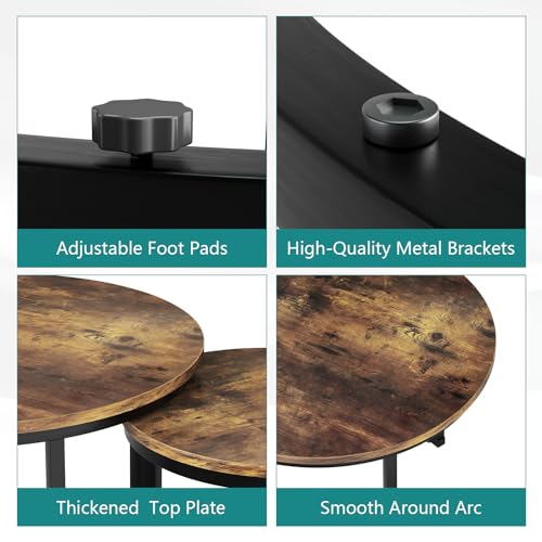 Set of 2 Round Wood Grain Coffee Table E357842