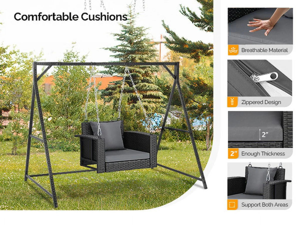 Black Rattan Swing Chair I1261