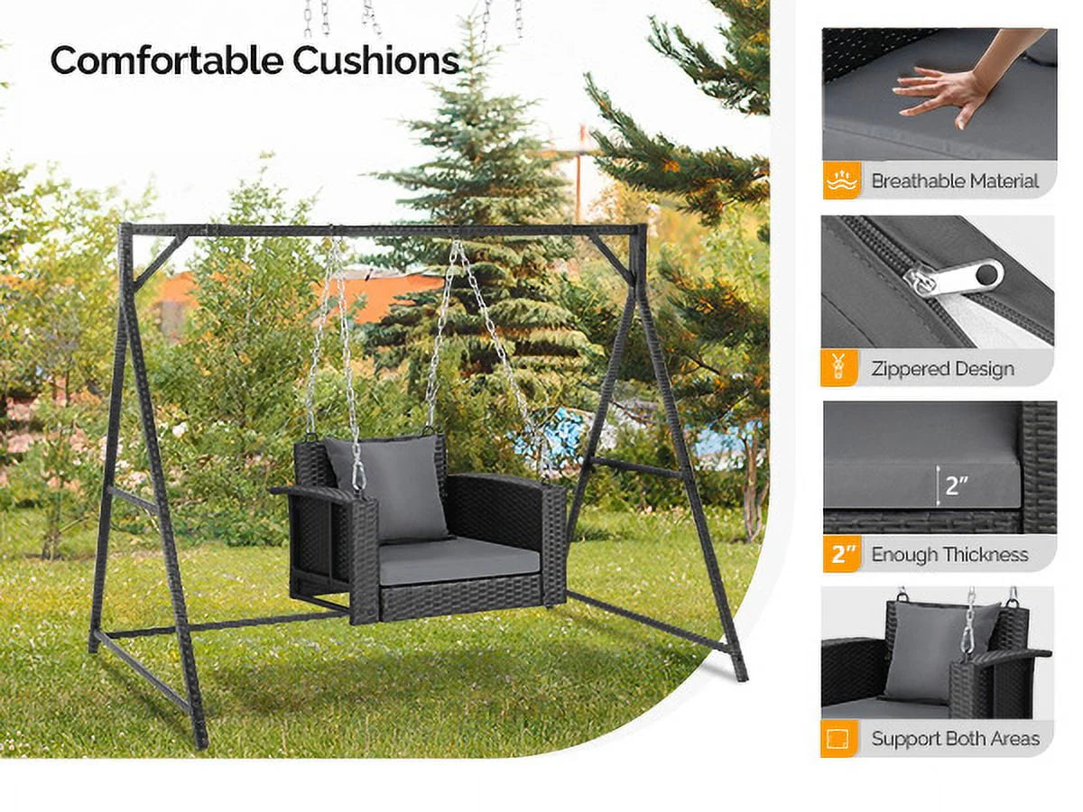 Black Rattan Swing Chair I1261