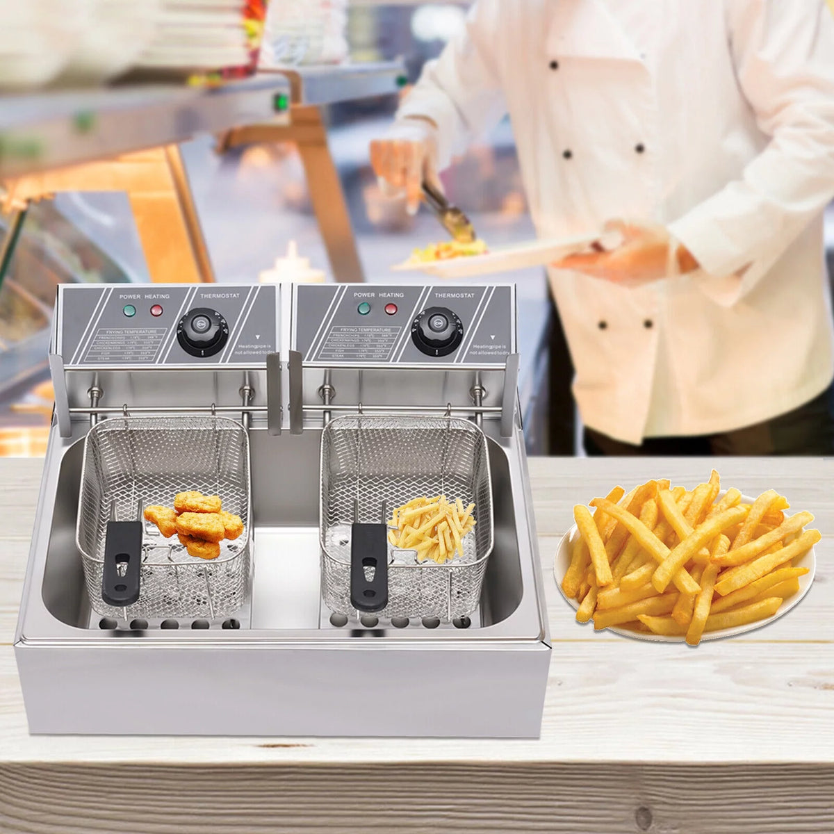 5000W 12L Stainless Steel Electric Deep Fryer Q9931