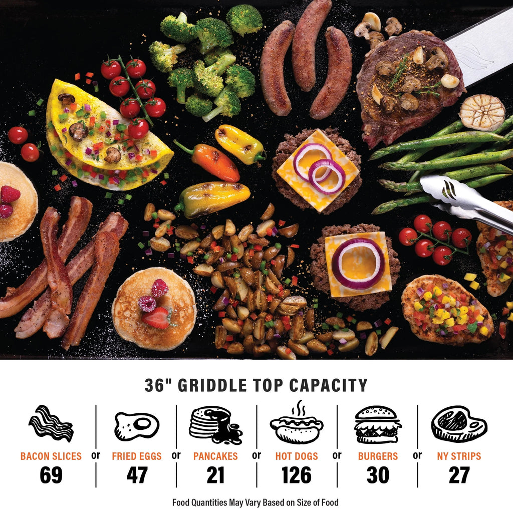 4-Burner Propane Griddle with Stainless Steel Cabinet and Hood W41452