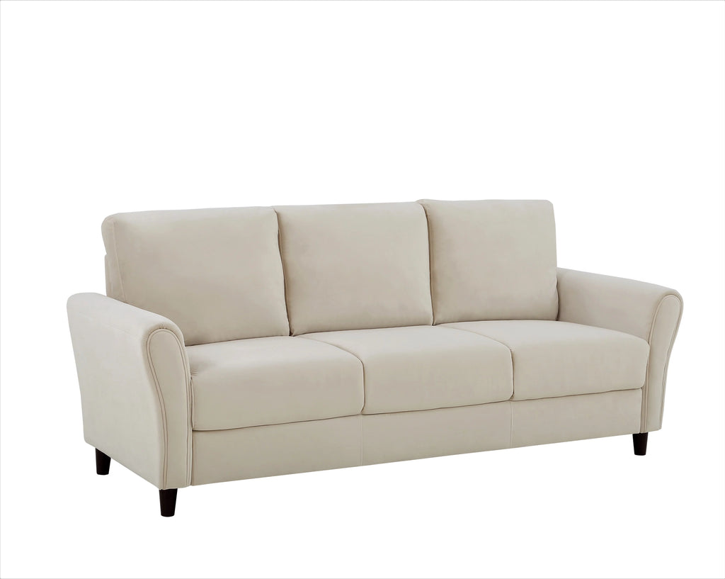 Ivory Velvet Sofa and Loveseat A2358
