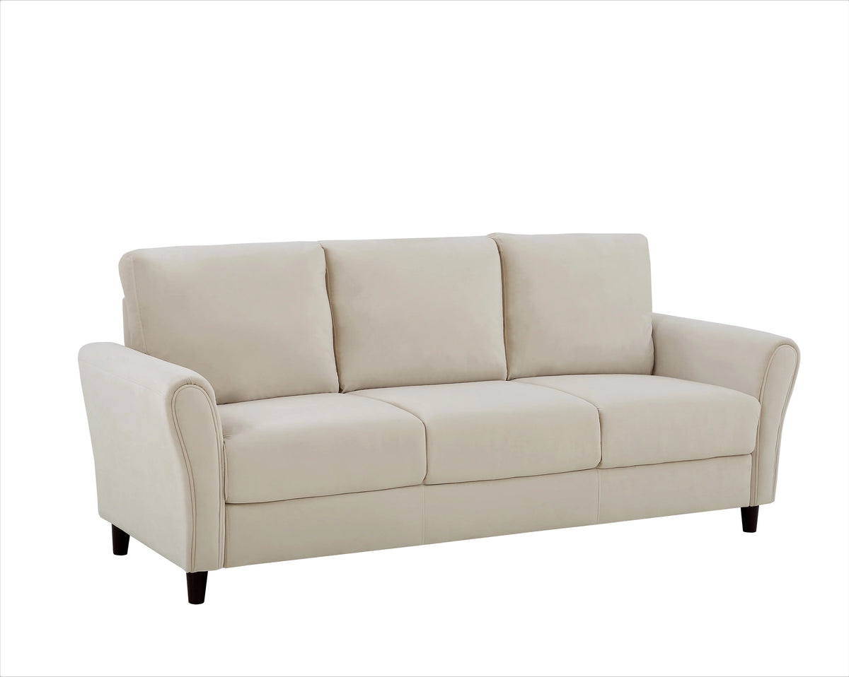 Ivory Velvet Sofa and Loveseat A2358