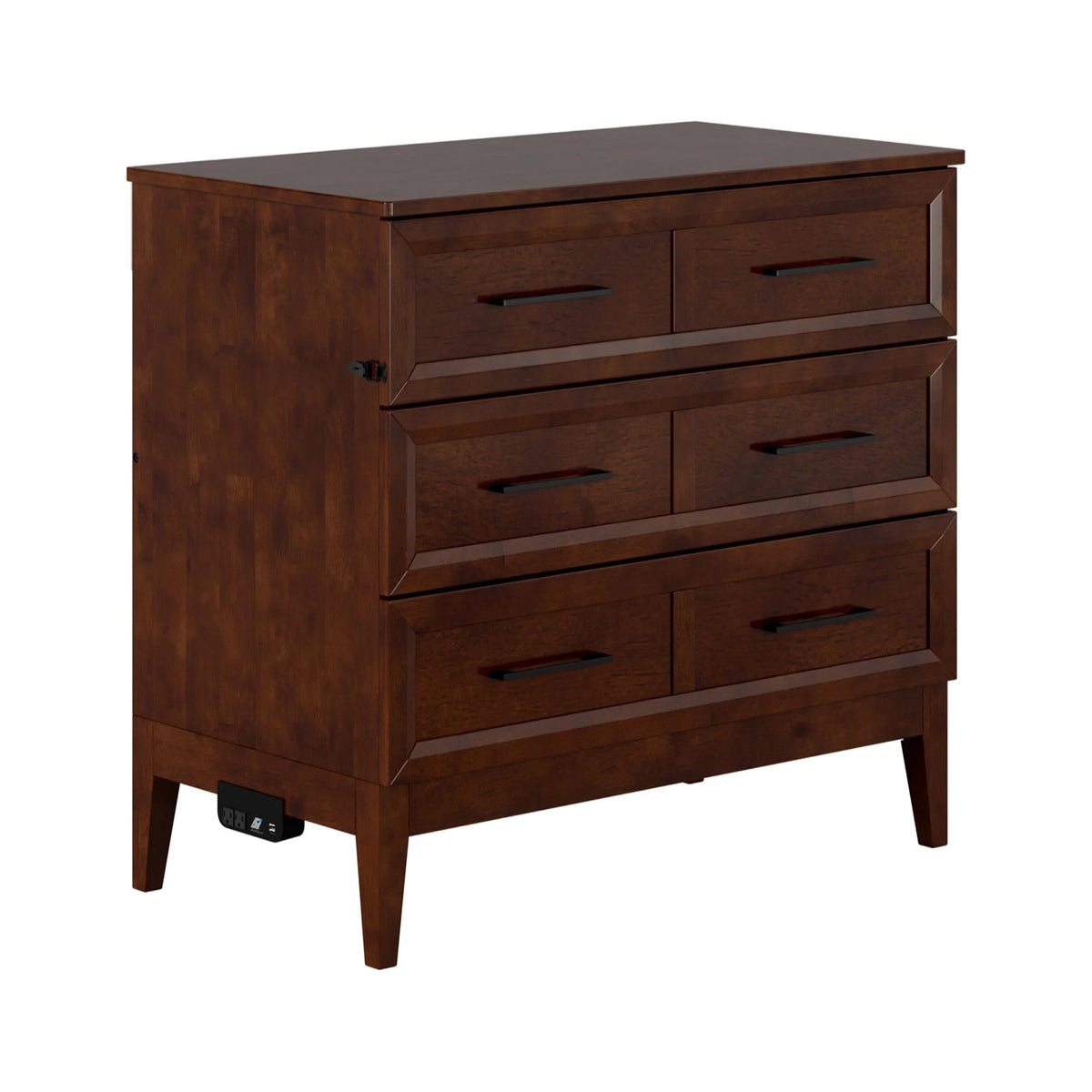 Twin Murphy Bed Chest with Mattress in Walnut S96237