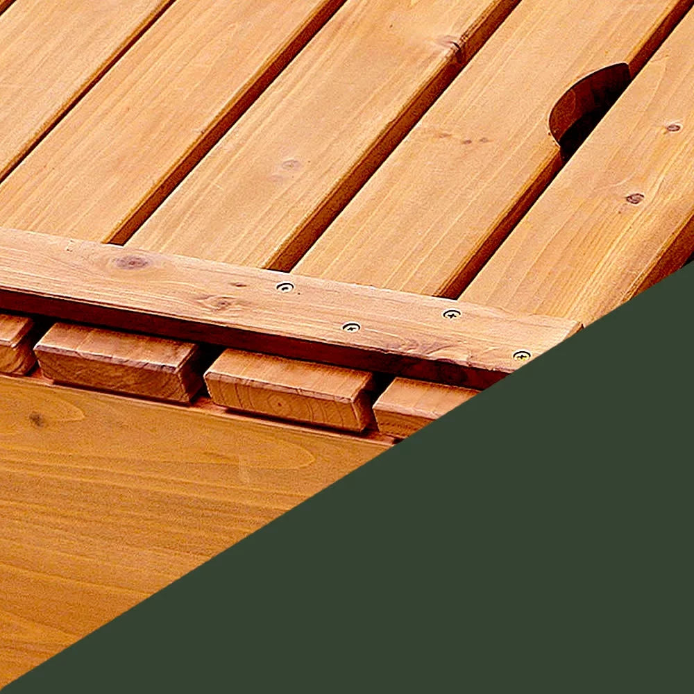 Covered Convertible Cedar Sandbox with Canopy and Two Bench Seats P271731