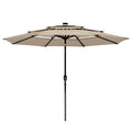 10 Ft 3 Tier Solar LED Patio Umbrella R1901