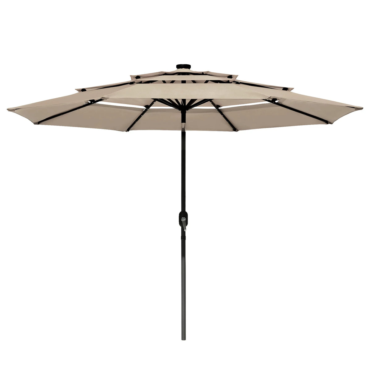 10 Ft 3 Tier Solar LED Patio Umbrella R1901