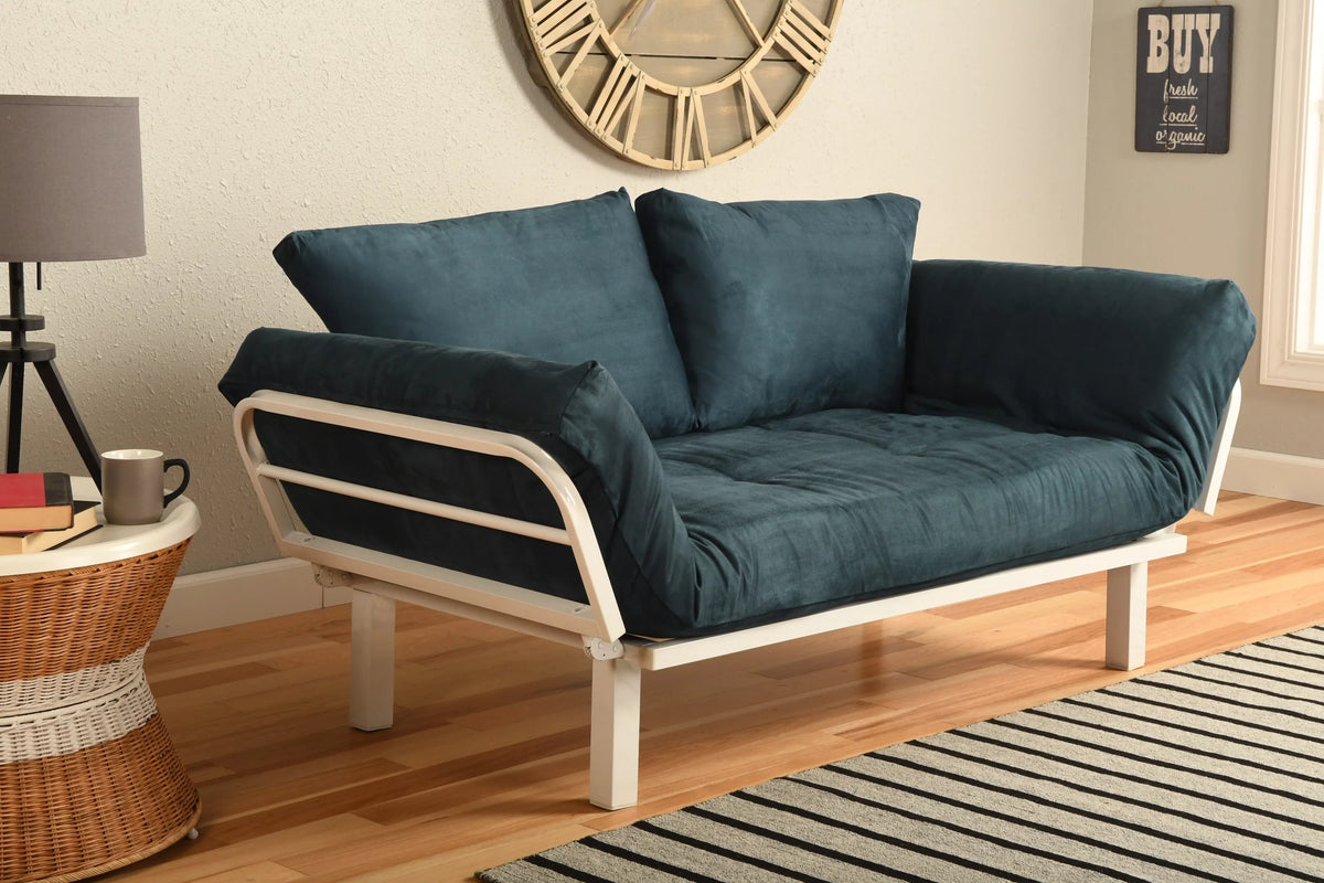 Blue and White Futon with Pull Out Bed J850984