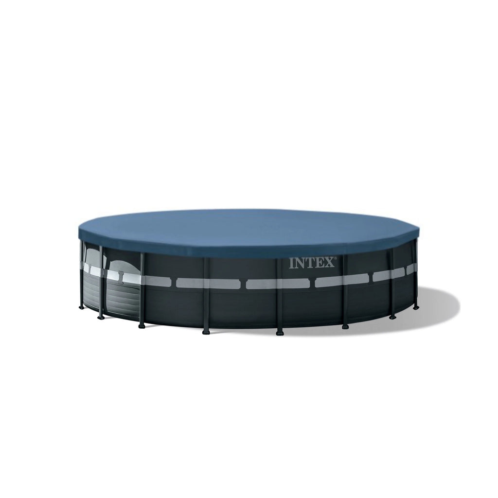 18Ft x 52In Round Above Ground Swimming Pool Set with Pump Q513105