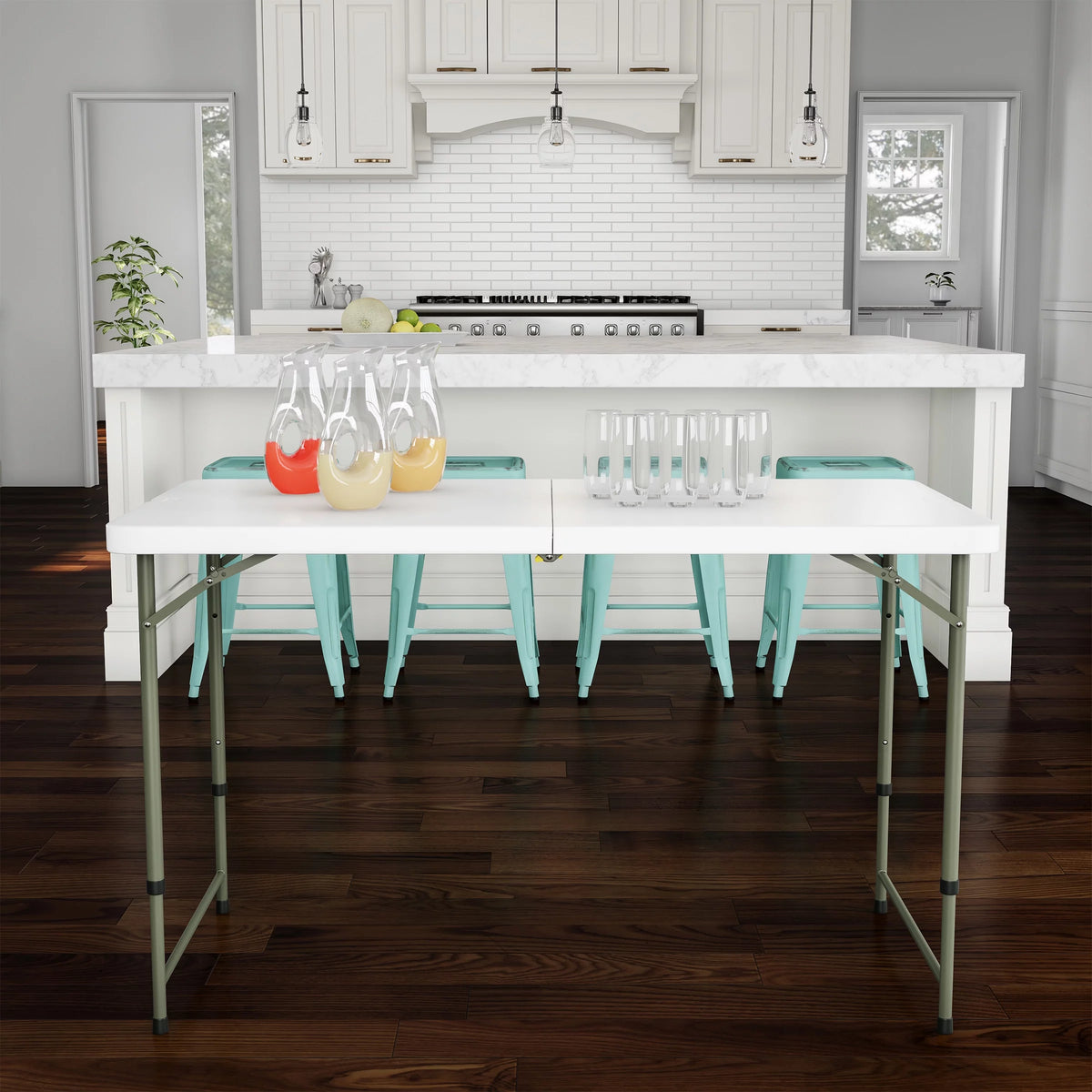 White Adjustable Folding Table H9294