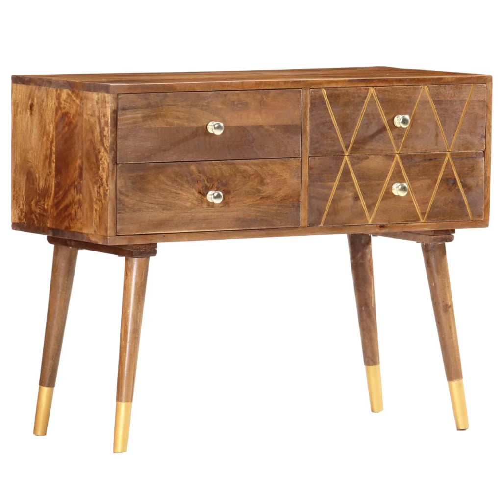 Mango Wood 4 Drawer Sideboard Storage Cabinet H95707