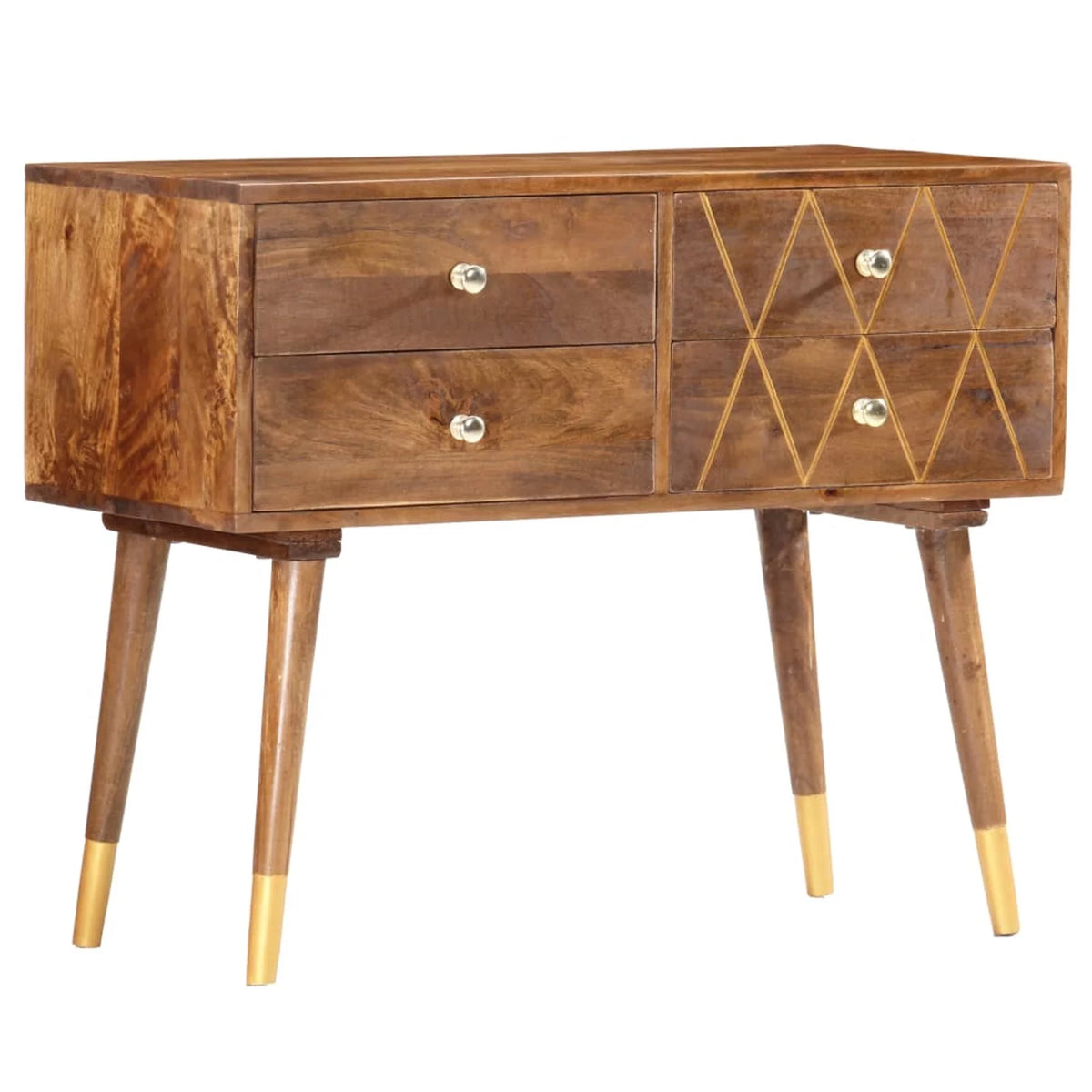 Mango Wood 4 Drawer Sideboard Storage Cabinet H95707