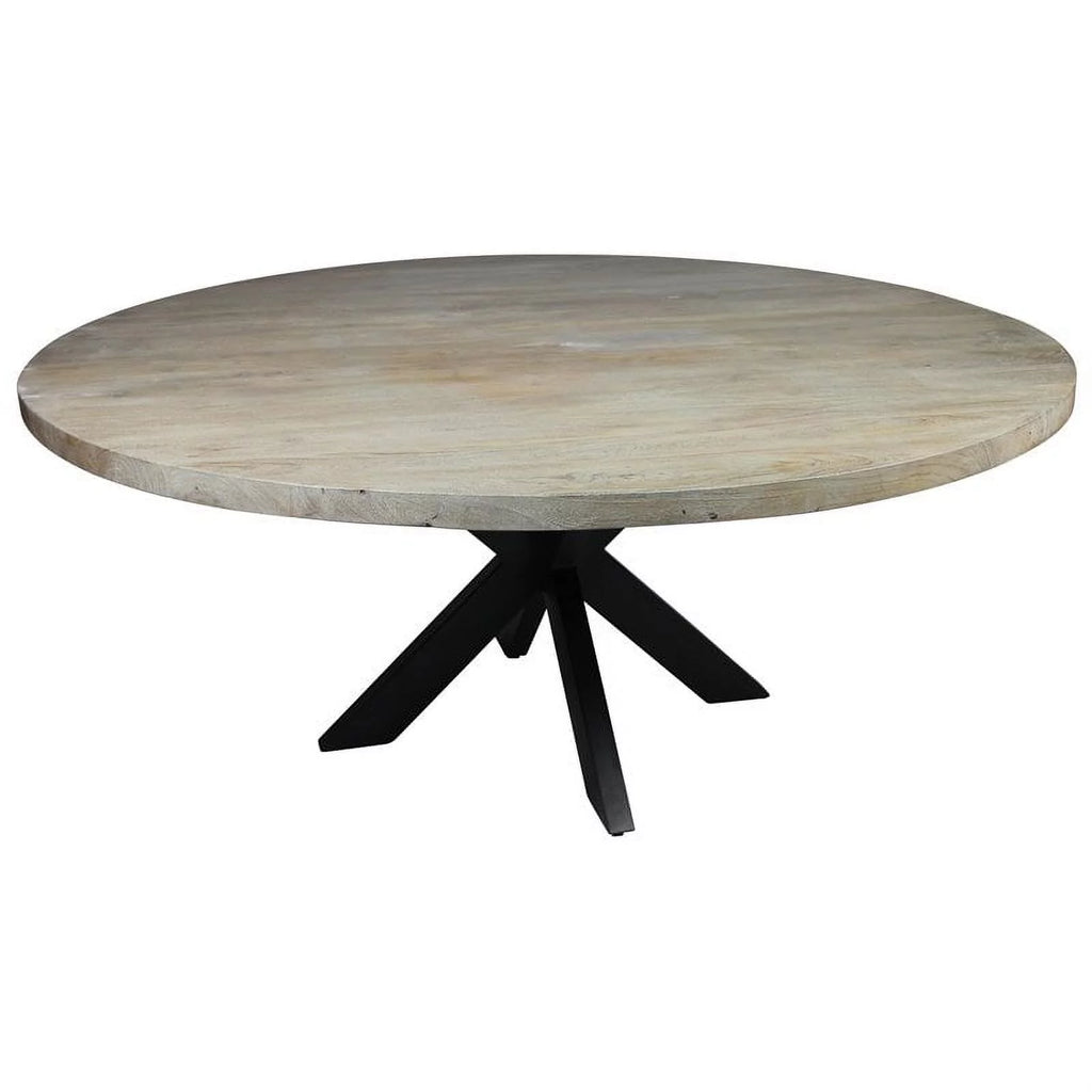 Dining Table Set with Solid Wood Round Table and 6 Chairs in Teal C375