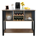 Brown Buffet Sideboard with Storage Shelves R119