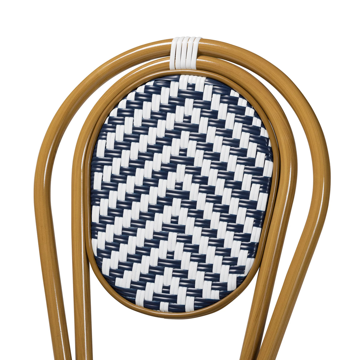 Blue and White Wicker Stacking Dining Chair Set of 2 G689191