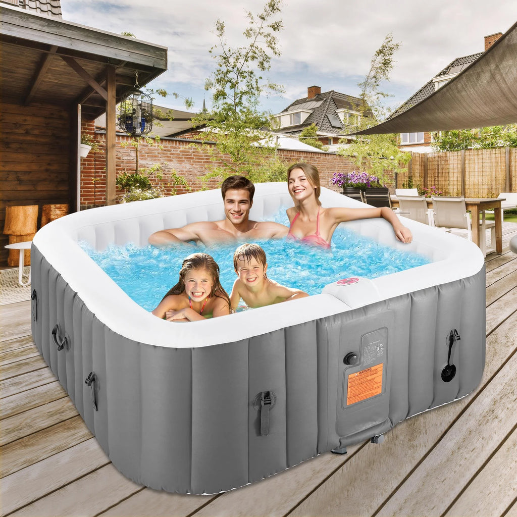 73 Inch 4-6 Person Inflatable Hot Tub Spa with 130 Jets D538997