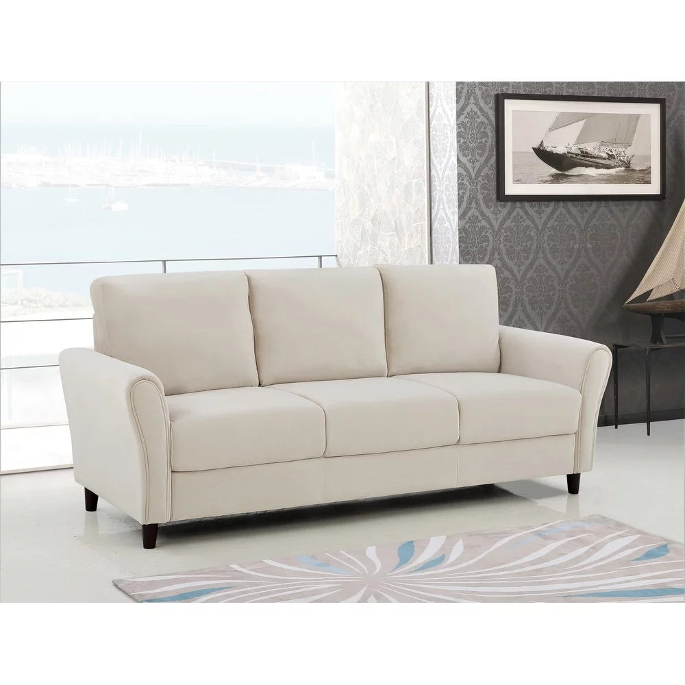 Ivory Velvet Sofa and Loveseat A2358
