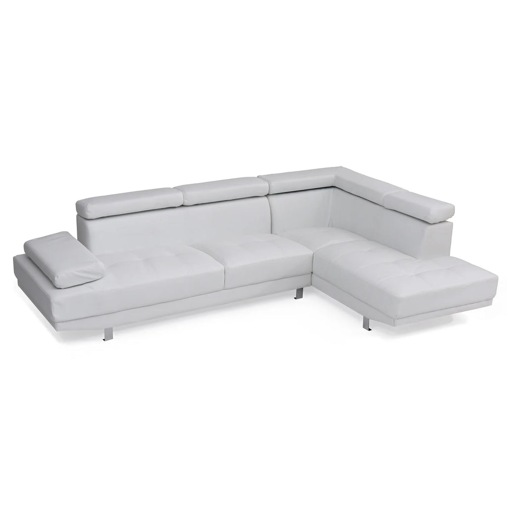 White Faux Leather Sectional X291593