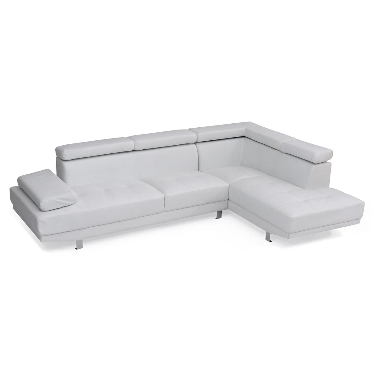 White Faux Leather Sectional X291593