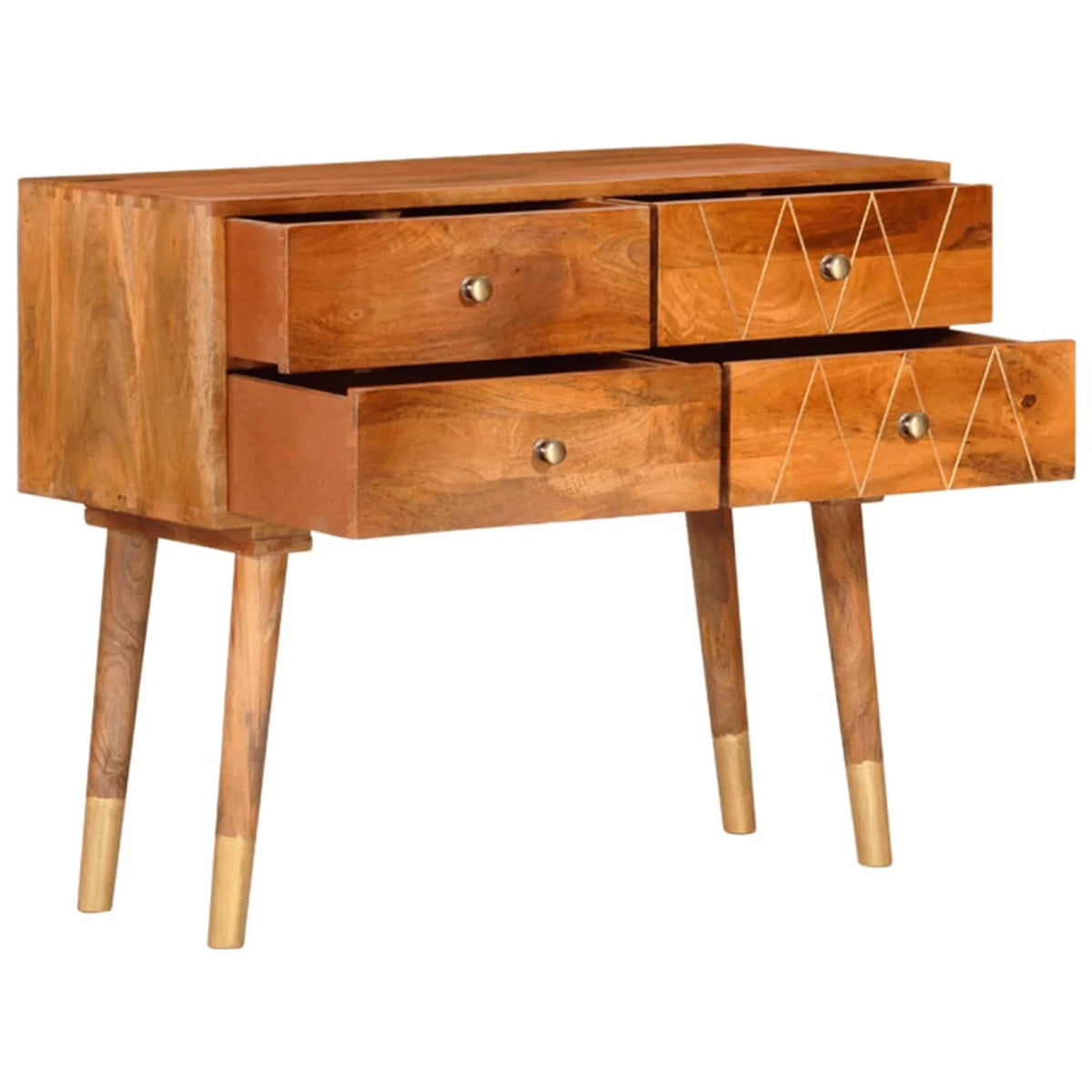 Mango Wood 4 Drawer Sideboard Storage Cabinet H95707