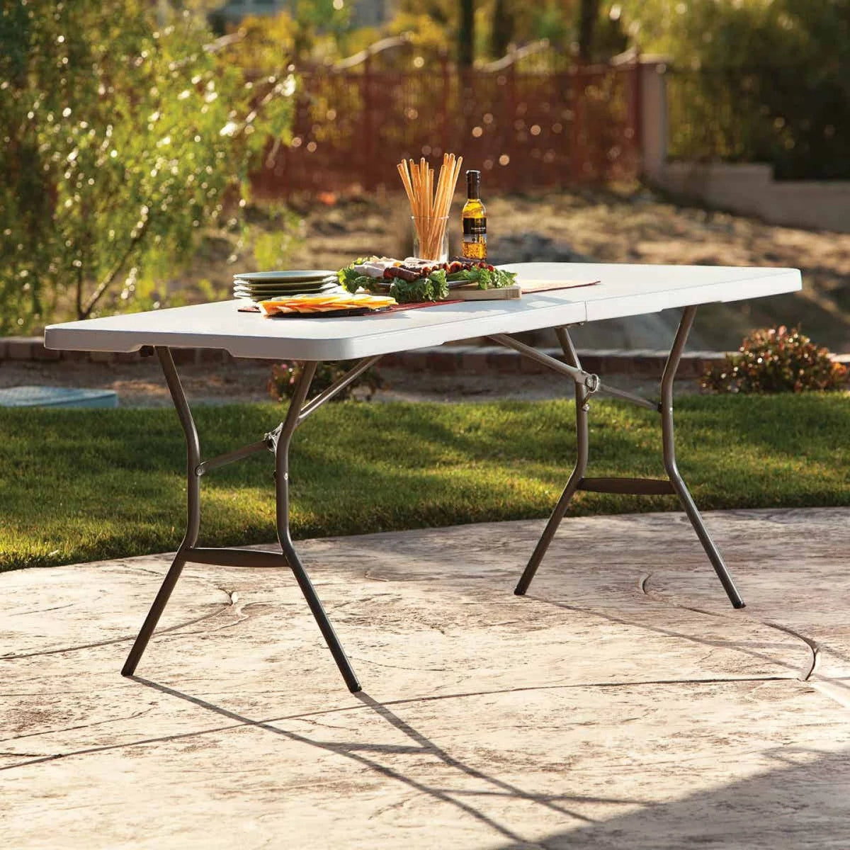 6ft White Plastic Folding Table K39016