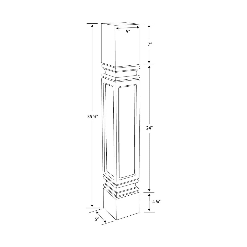Unfinished Solid Hardwood Kitchen Island Leg O2557