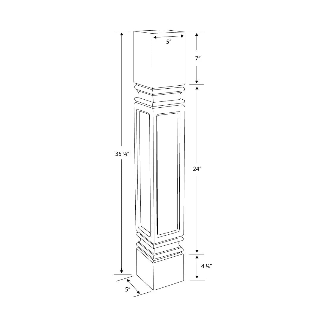 Unfinished Solid Hardwood Kitchen Island Leg O2557