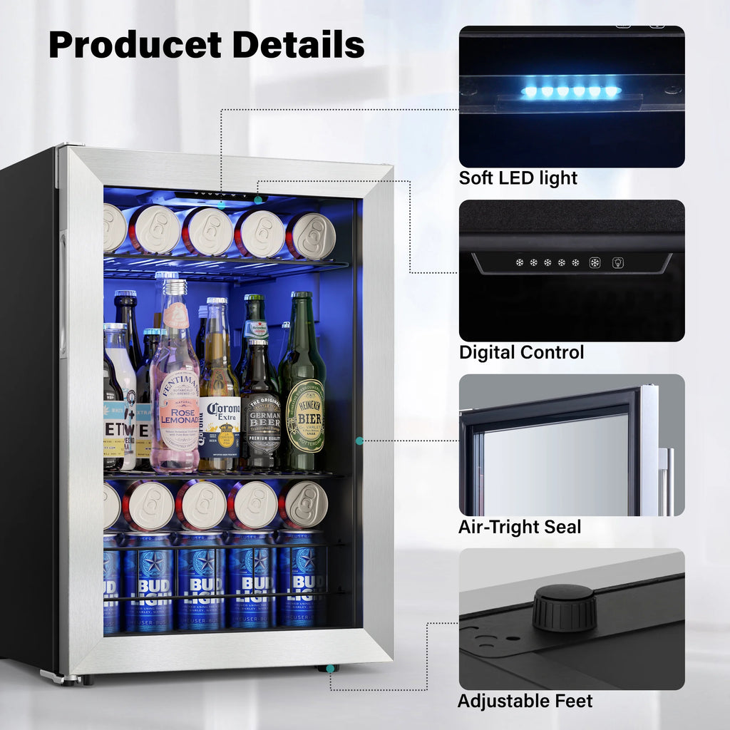 77-80 Can Mini Beverage Cooler with Glass Door F175481