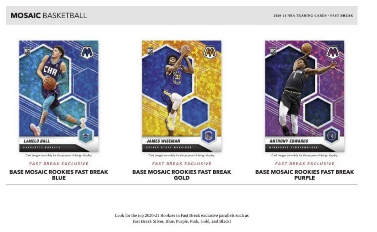 2020-21 Panini Mosaic Fast Break NBA Basketball Box I634