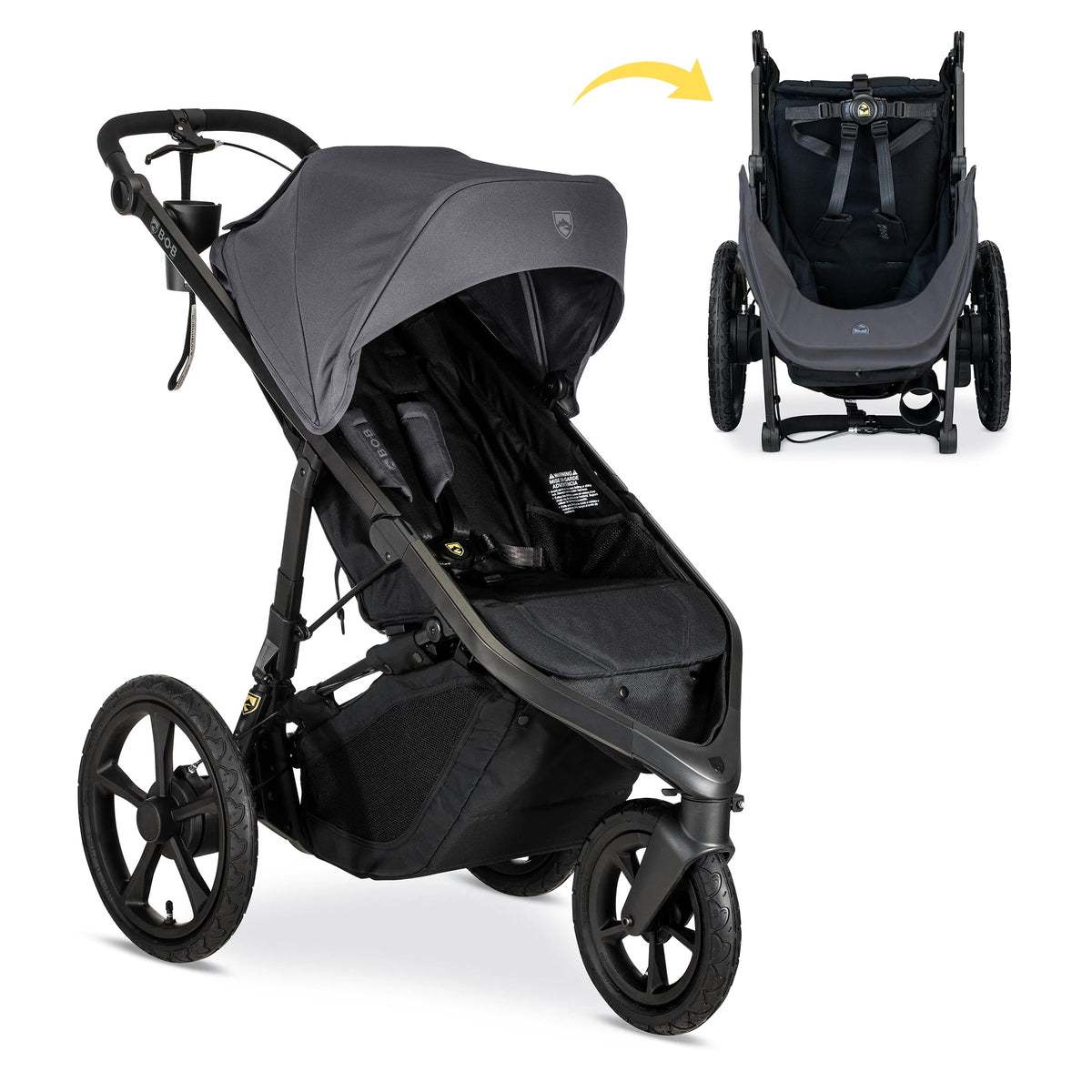Jogging Stroller with Dual Suspension and Air-Filled Tires I9222