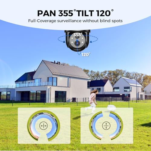 Wireless Outdoor Solar Security Cameras 2K 360° View S80835