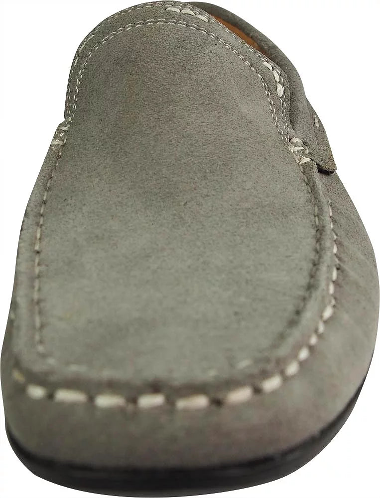 Leather Slip on Loafers Grey M5105