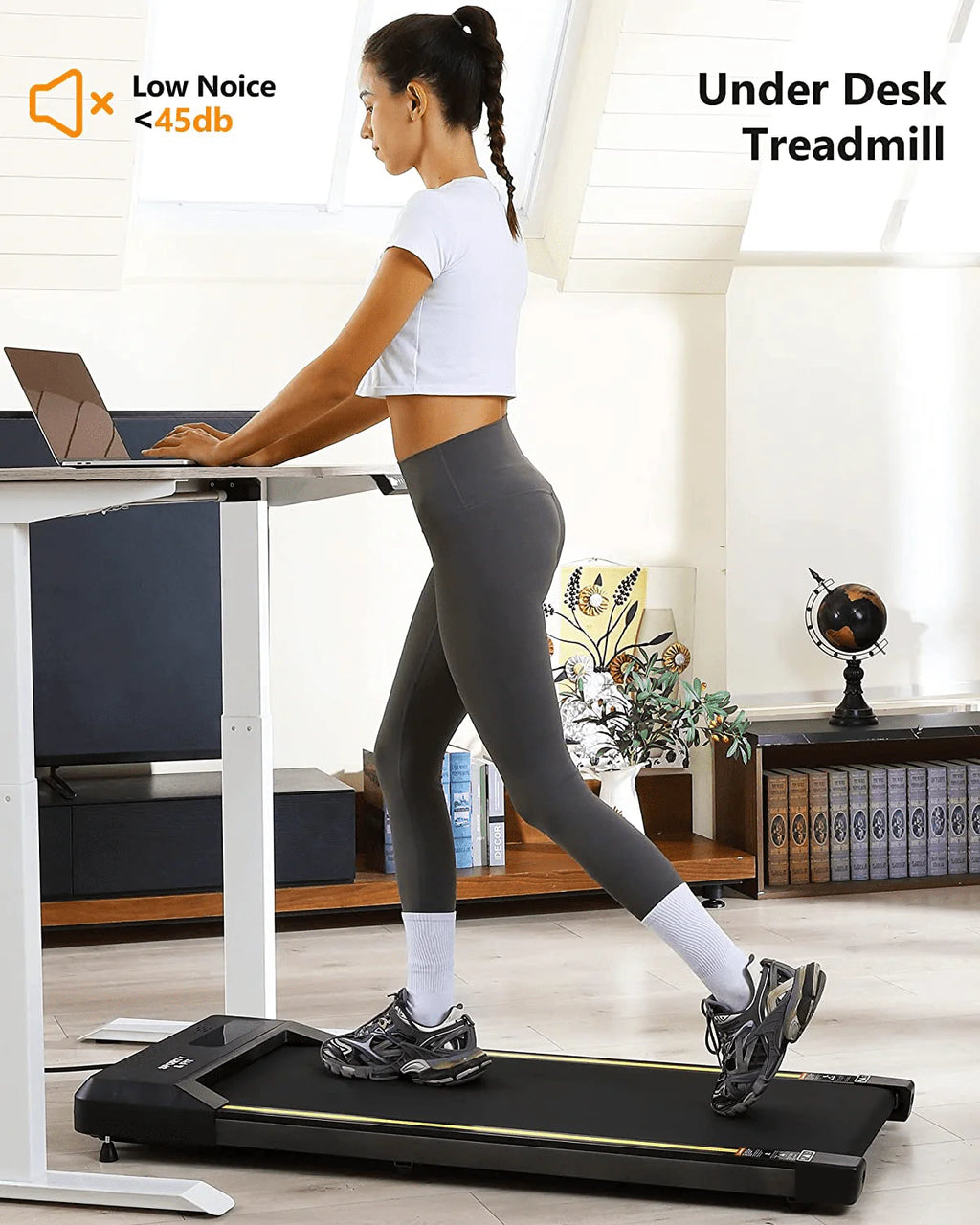 Gray Portable Treadmill with Bluetooth Speaker C39954